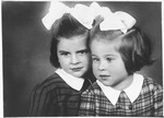Studio portrait of two young Jewish sisters in Cop.