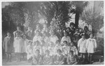 Lina Zarfatti poses with the children in her class at the Jewish L'Ecole Polacco in Rome.