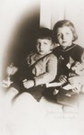 Portrait of Andrzej and Jadwiga Urbanczyk, two Polish children, whom Felicja Berland helped to take care of while she was living on false papers in Krakow.