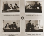 Four images of members of the Stuttgart DP camp administration in their offices.