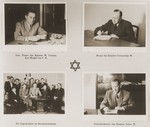 Four images of members of the Stuttgart DP camp committee in their offices.
