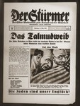 Front page of the Nazi publication, Der Stuermer, with an anti-Semitic caricature depicting the Jew as the hater of all non-Jews.