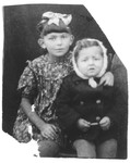 Portrait of Lila and Srulek Rajs, two Polish Jewish refugee children living in Azerbaijan.