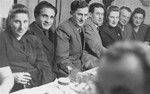 Young Jewish DPs attend a party at the Foehrenwald displaced persons camp.