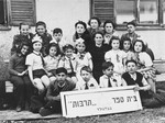 Class photograph of the Tarbut School in the Foehrenwald displaced persons camp.