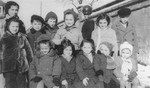 Group portrait of children in the Zeilsheim DP camp.