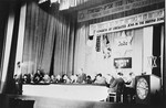 Josef Rosensaft delivers a speech at a session of the Second Congress of Liberated Jews in the British Zone.