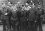 Group portrait of French prisoners-of-war in Stalag X B.