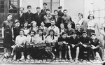 Students at the Epstein Polish Gymnasium.

Vera Shapiro is standing on the far right.
