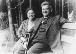 A Czech-Jewish couple sits on a park bench.

Pictured are Stephan and  Alice Loeffler.