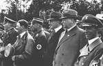 Nazi officials attend a ceremony opening the Autobahn between Frankfurt and Darmstadt in 1935.