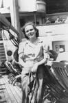 Ilse Karliner on the deck of the St. Louis.