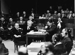 Members of the prosecution team at the Einsatzgruppen Trial.