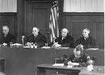 The four judges of the Military Tribunal III hearing the Justice Case.