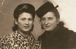 Portrait of Irka Cymerman (left) and Aleksandra Ola Wojcik, the sister of her rescuer, Wladyslaw Wojcik.