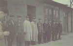 A roll call of the members of the fire brigade in the Lodz ghetto.