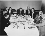 James G. McDonald attends an unidentified dinner meeting in New York City.