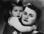Portrait of Thea Borzuk and her mother taken in the Warsaw ghetto on her second birthday.