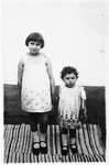 Portrait of two Jewish children in Bilki, Czechoslovakia.
