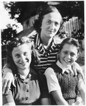 Jetti poses with her children Gerhard and Inge.  Sigmund was at a labor camp at the time of the photograph.
