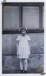 Portrait of six-year-old Branka Juhn, a Jewish child hiding as a Catholic in wartime Vienna, after receiving her First Communion at a church in the Sixth District.