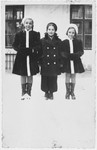 Three young girls pose outside in the snow.

Pictured from left to right are: Miriam Spitzer, Suzy Nadj and Leah Spitzer.