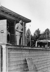 Entertainer Paul Robeson performs for American soldiers in Dachau.