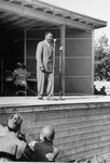 Entertainer Paul Robeson performs for American soldiers in Dachau.