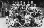 Group portrait of students in the Jewish Hebrew Gymansium in Mukachevo.