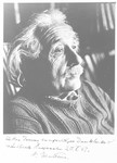 Studio portrait of Albert Einstein given to Belgian rescuer Jeanne Daman in appreciation.