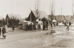 Street scene in the Neu Freimann displaced persons camp.