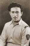 Israel Zaks wearing his Betar uniform in the Bergen-Belsen DP camp.