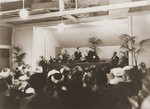 Jews attend the dedication of the Liberale Gemeente [reform] synagogue in Amsterdam.