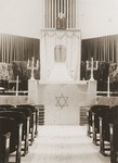 View of the sanctuary of the Liberale Gemeente [reform] synagogue in Amsterdam.