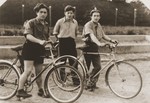 Israel Zaks, Lipke, and Heniek Ehrlich go for a bicycle ride through Hanover.