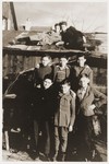 Group portrait of children in the Neu Freimann displaced persons camp.