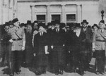 Rabbi Eliezer Silver (front row, second from left) leads a march of Orthodox rabbis to the Capitol to bring attention to the plight of European Jewry.