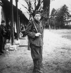 Guard at an unidentified labor camp in Hungary.