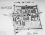 A map of the Westerbork transit camp.  Until July 1942, Westerbork was a refugee camp for Jews who had moved illegally to the Netherlands.