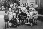 Group portrait of Jewish DP women and children at the Bad Kissingen displaced persons camp.