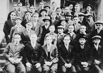 Group portrait of students in a Hungarian yeshiva.