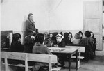 Children, imprisoned in the Rivesaltes transit camp, attend an OSE pre-school.