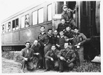 Arthur Einhorn and other Jewish Brigade soldiers board a train from Bornem to Toulon on their way to Israel following the British decision to disband the Brigade.