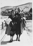 Leon and Dorota Reichman go for a walk on their honeymoon.