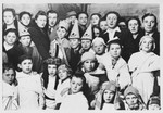 Children attend a Purim costume party in the Foehrenwald DP camp.