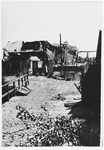 View of a bridge and warehouse in Jasenovac.