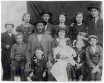 Portrait of a large, religious Transcarpathian Jewish family.