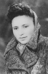 Portrait of Lola (Slomnicki) Gottlieb wearing a Jewish star in the Dabrowa ghetto.