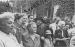 Romanian Jews celebrate the return of the surviving orphans of the camps and ghettos in Transnistria at an orphanage in Bucharest, where some of the children are being housed.