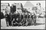 Group portrait of members of the 2nd Polish Corps (Anders Army) during an excursion to the Sphinx in the Giza plateau near Cairo, Egypt, where they were stationed in the winter of 1944.